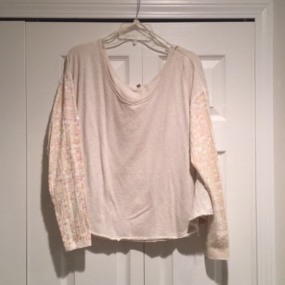 Free People Sweatshirt with Sequin sleeves